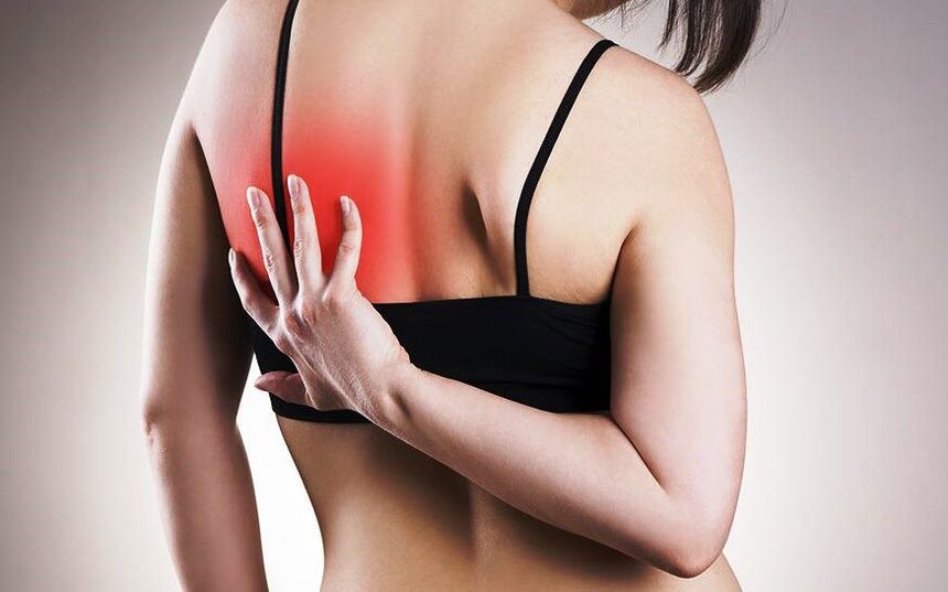 Pain under the left shoulder blade from behind