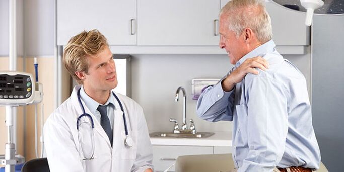 Pain in the shoulder joint due to osteoarthritis